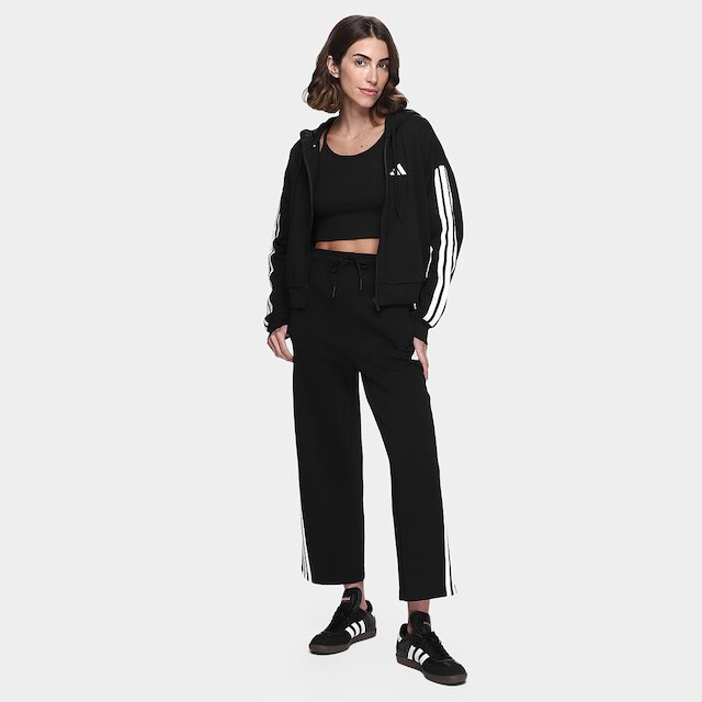 Jaqueta Adidas 3 Stripes Com Capuz Feminina