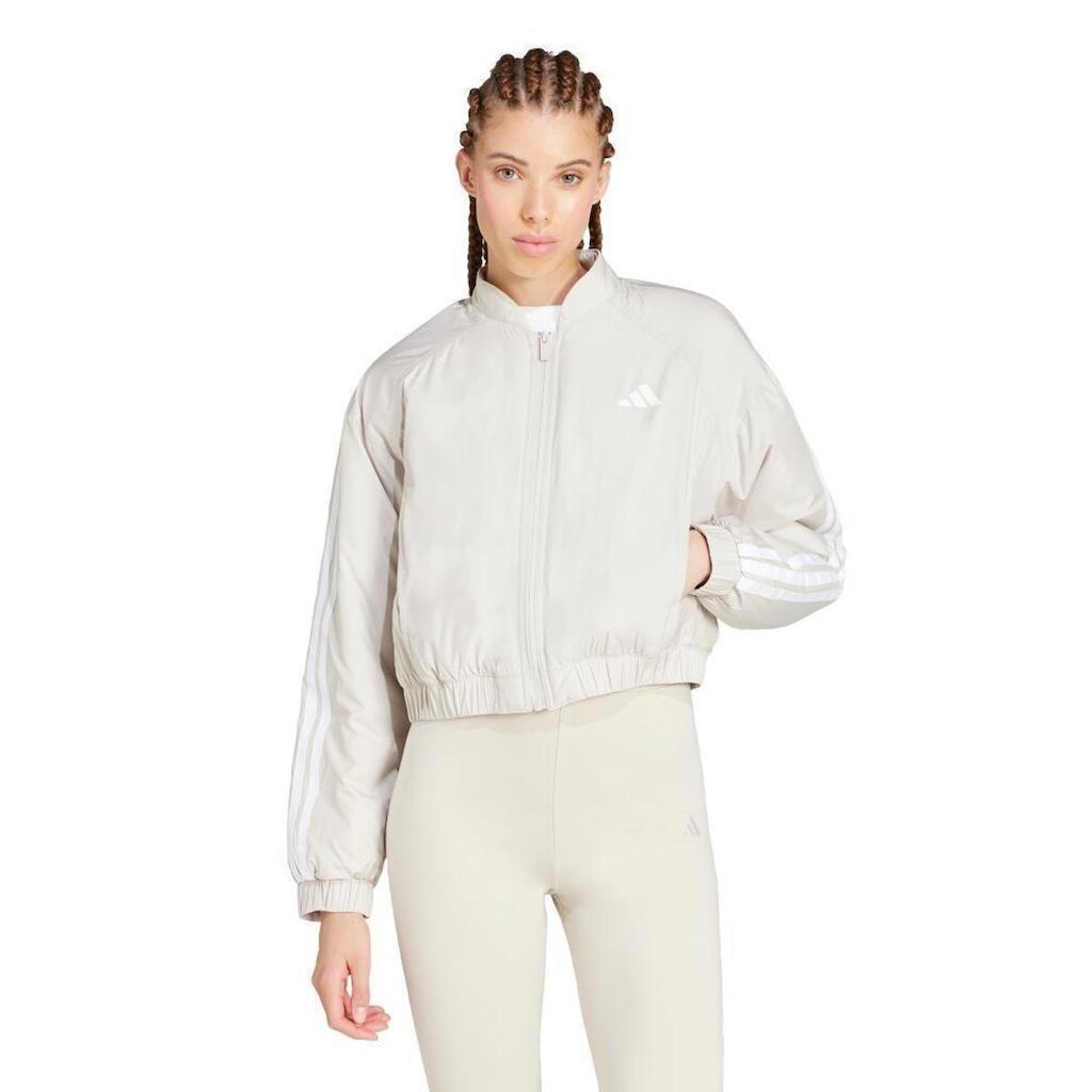 Jaqueta Bomber Cropped Isolamento Essentials Três Listras