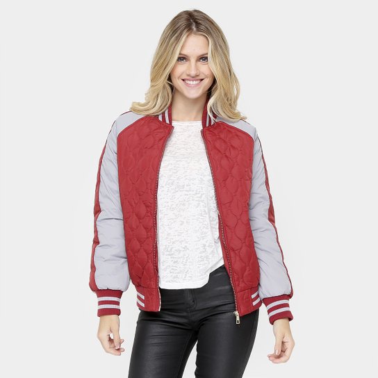 Jaqueta Bomber Queen's Nylon - Vinho Menor preço em Jaqueta Bomber Queen's Nylon - Vinho