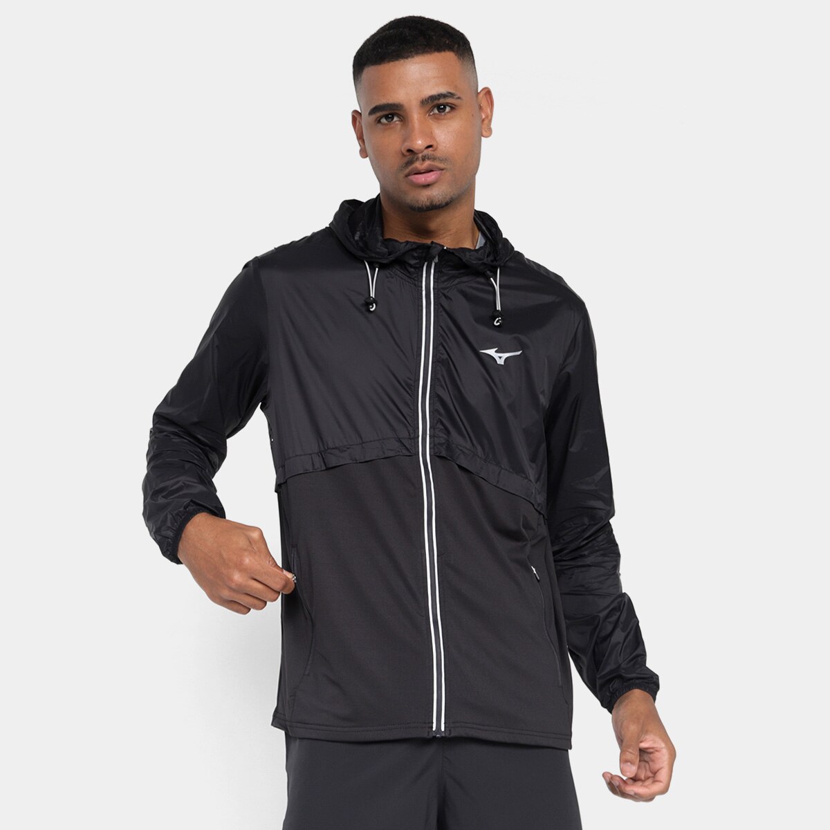 Jaqueta Corta Vento Mizuno High com Capuz Masculina