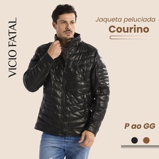 Jaqueta Couro Masculina Forrada Casaco Impermeável Peluciada