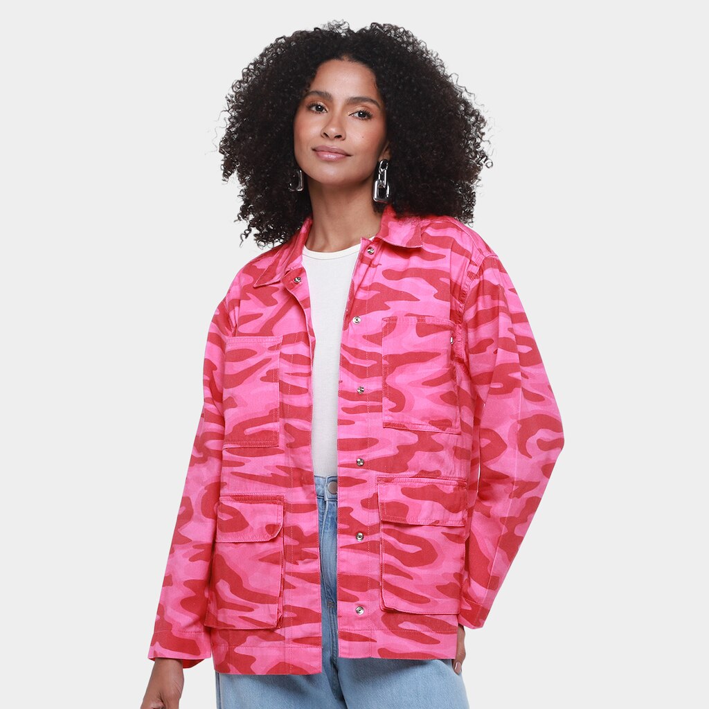 Jaqueta de Sarja Colcci Estampada Feminina