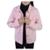 Jaqueta Infantil Feminina Brandili Sarja Cotelê Jeans Rosa - Rosa