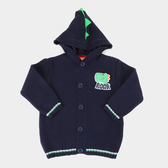 Jaqueta Infantil Kyly Tricot Dino Masculina - Marinho Menor preço em Jaqueta Infantil Kyly Tricot Dino Masculina - Marinho