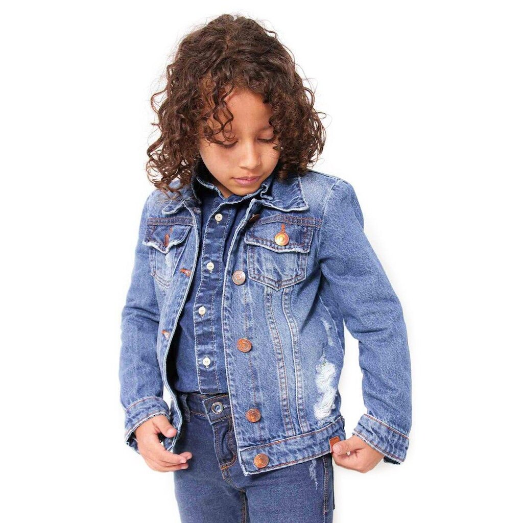 Jaqueta Infantil Menino Tradicional Jeans Stone