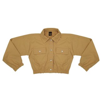 Jaqueta Juvenil Look Jeans Sarja Carga Collor - 8 - CAQUI