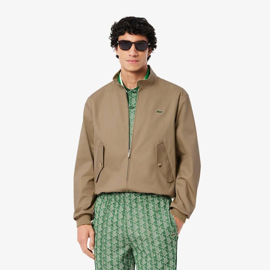 Jaqueta Lacoste De Sarja Harrington Impermeável Masculina
