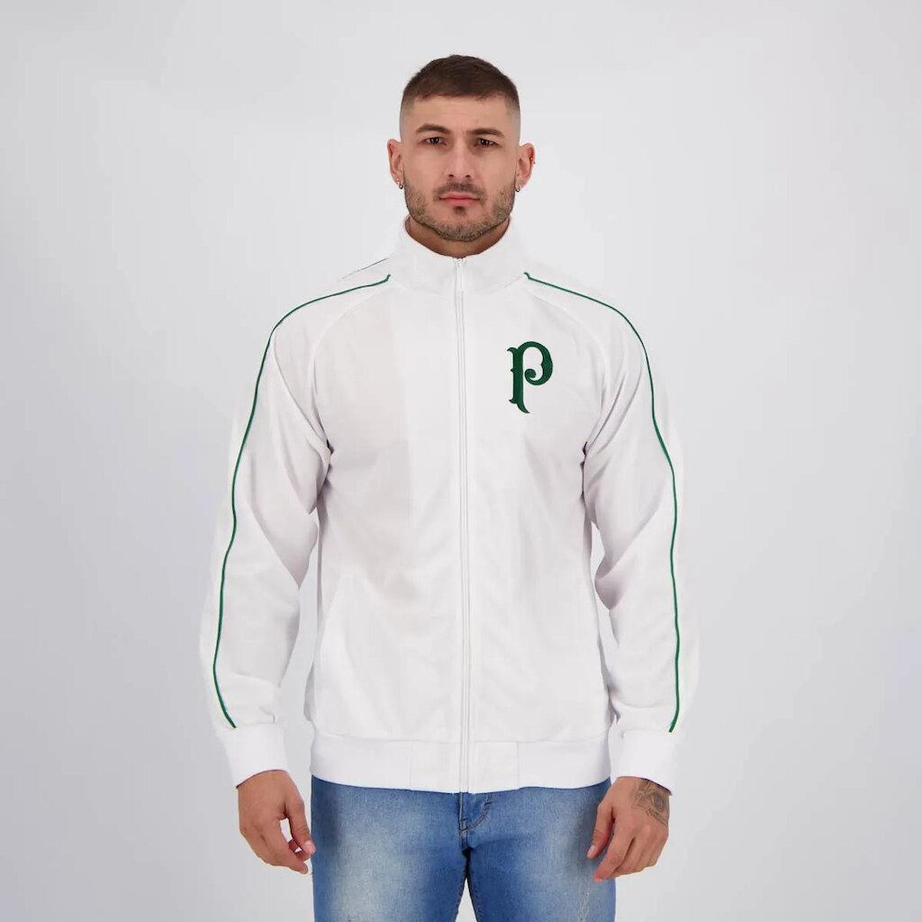 JAQUETA MASCULINA TRILOBAL PALMEIRAS BRANCA