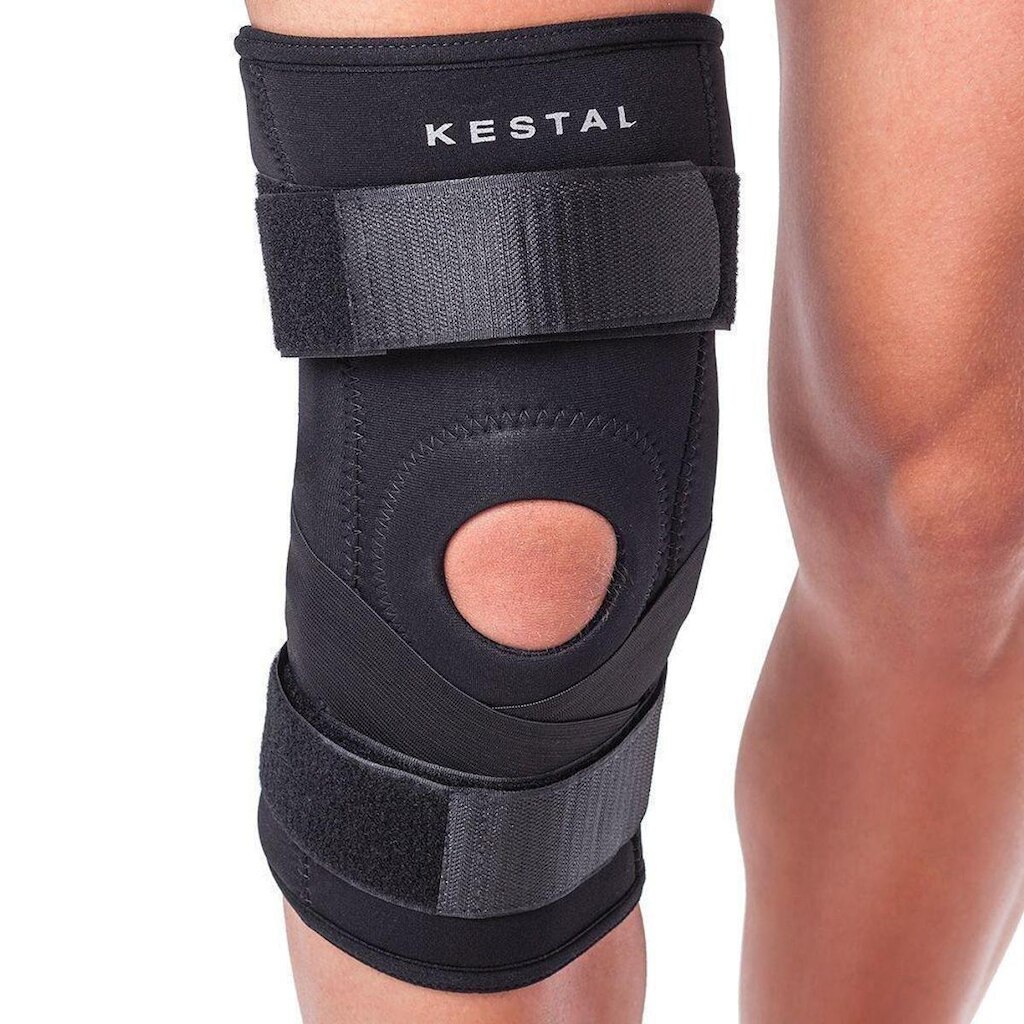 Joelheira Kestal Articulada com Cintas Cruzadas Preta