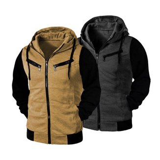Kit 02 Blusas De Frio Moletom De Zíper Raglan Masculino e Feminino