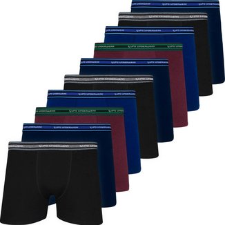 Kit 10 Cuecas Lupo Boxer Em Algodão Box Masculina Cotton Adulto 523