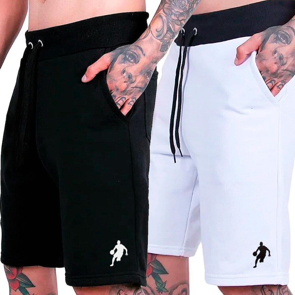 Kit 2 Bermudas Moletom Grande Calção Basquete Plus Size Dibre