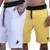 Kit 2 Bermudas Moletom Masculino Shorts Esportivo Basquete Dibre - Branco+Amarelo