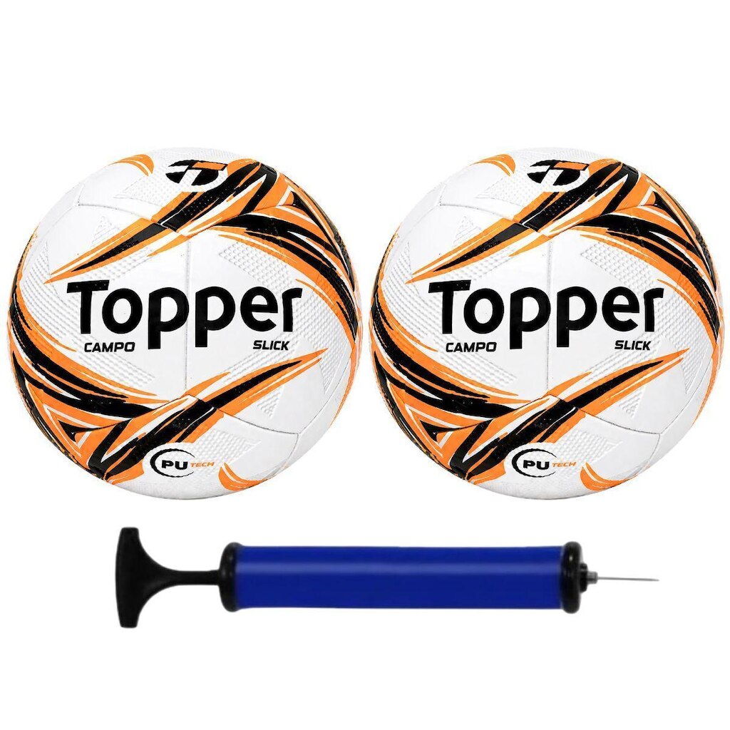 Kit 2 Bola Campo Topper Com Bomba De Ar