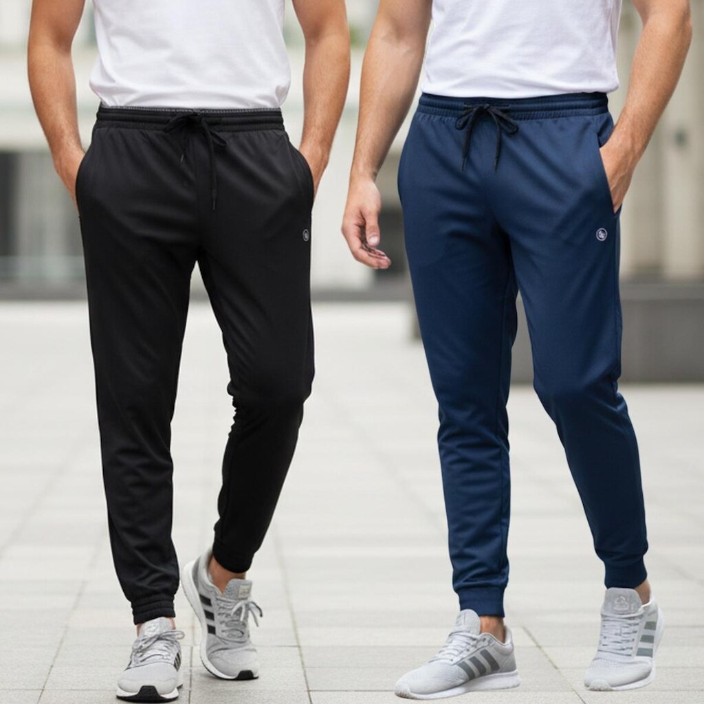 Kit 2 Calça Jogger Esporte Slim Fit Tecido Dri Casual Academia