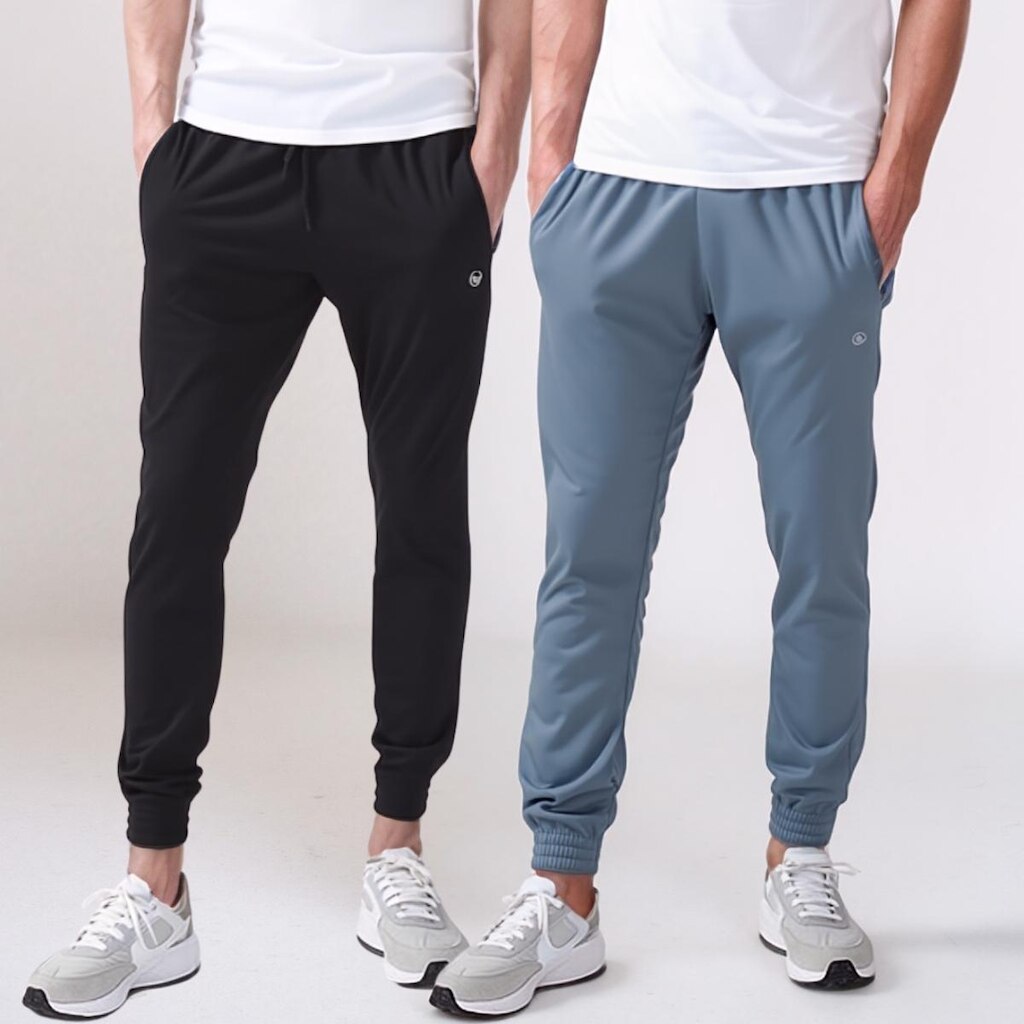 Kit 2 Calça Jogger Esporte Slim Fit Tecido Dri Casual Academia