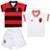 Kit 2 Camisetas Bebê Flamengo Listrada + 1 Short Torcida Baby - Vermelho+Preto