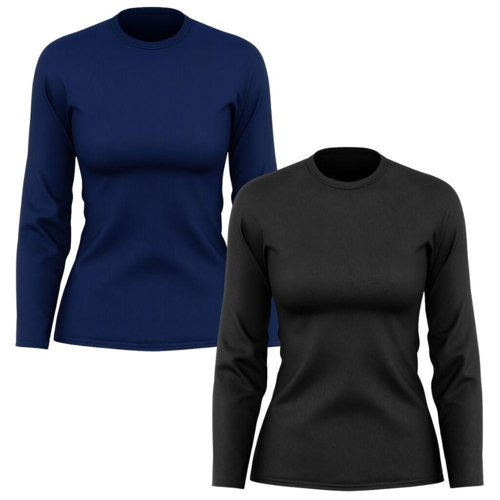 Kit 2 Camisetas Feminina Manga Longa Proteção Solar UV