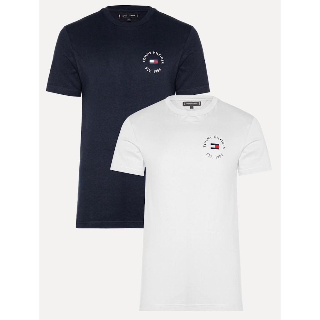 Kit 2 Camisetas Tommy Hilfiger | Roundle Logo Chest Masculinas
