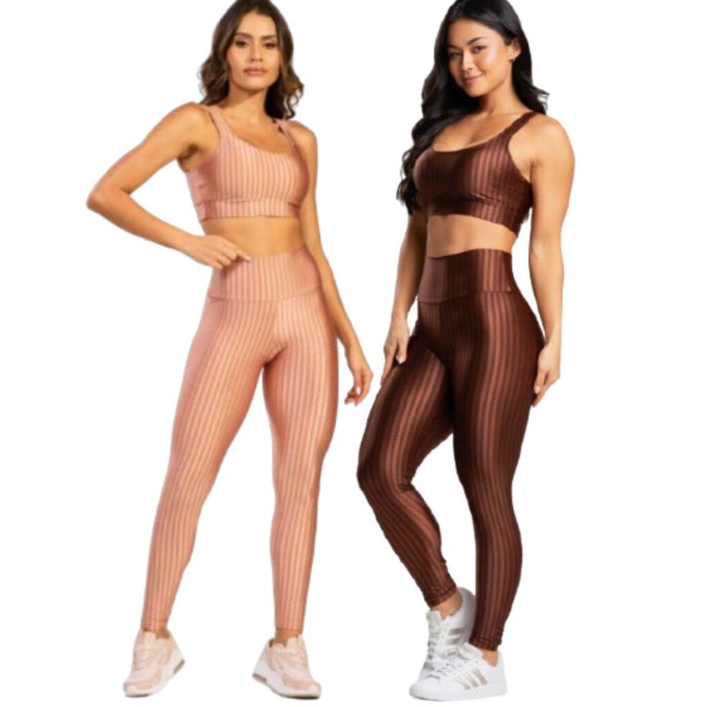 Kit 2 Conjunto Bella Fiore Top e Calça New Zig 3D Feminino