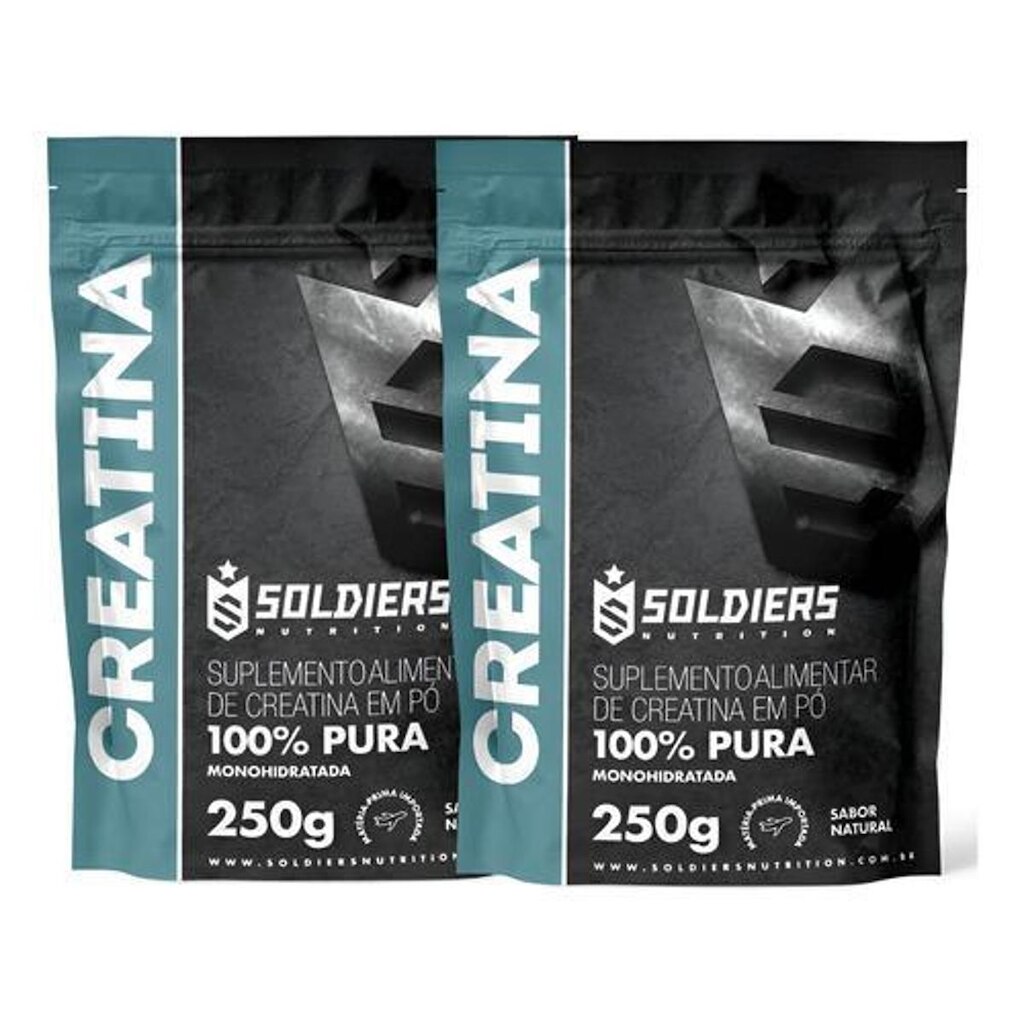 Kit 2 Creatinas Monohidratada 250g Soldiers Nutrition