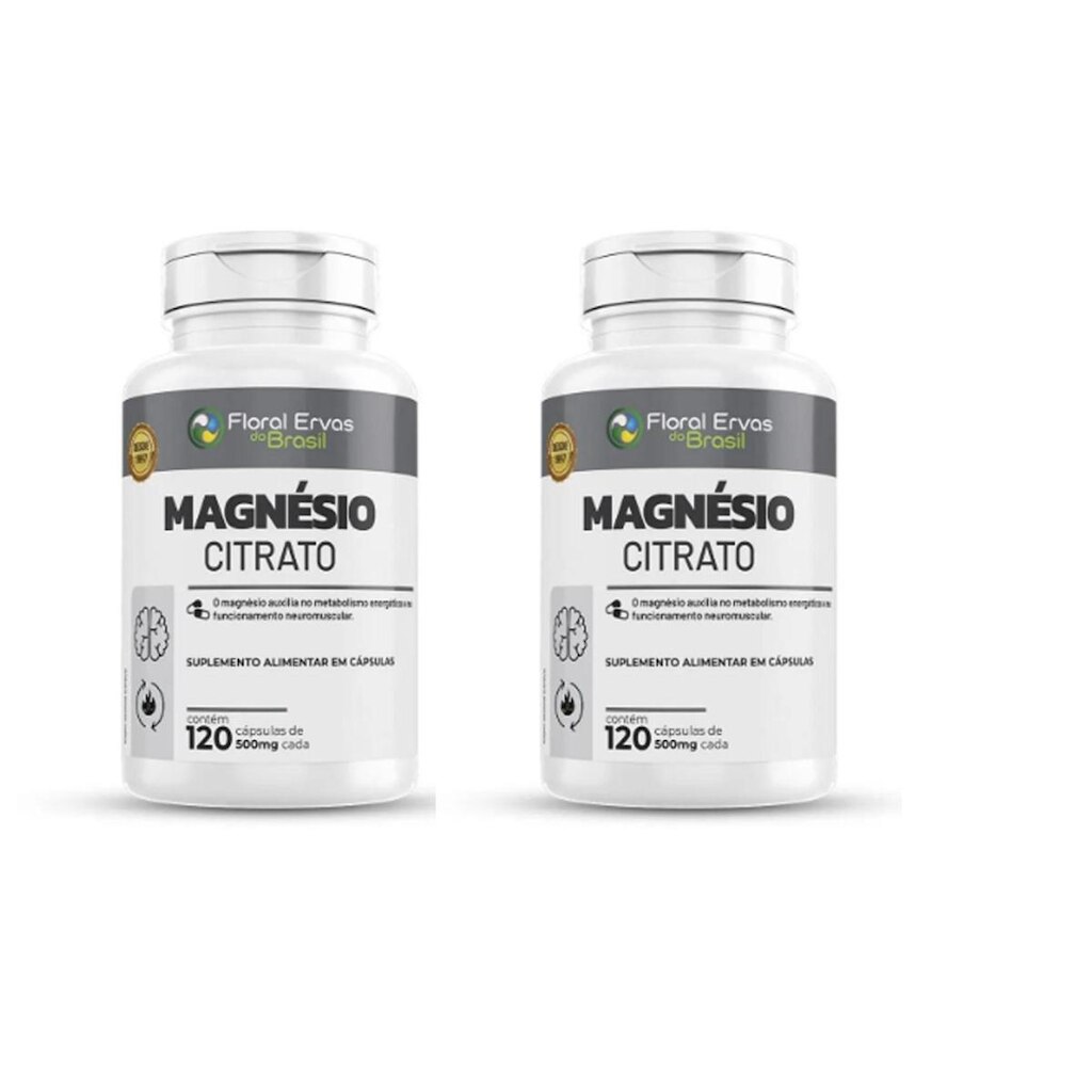 Kit 2 Magnésio Citrato 500mg 2x120 cps Floral Ervas