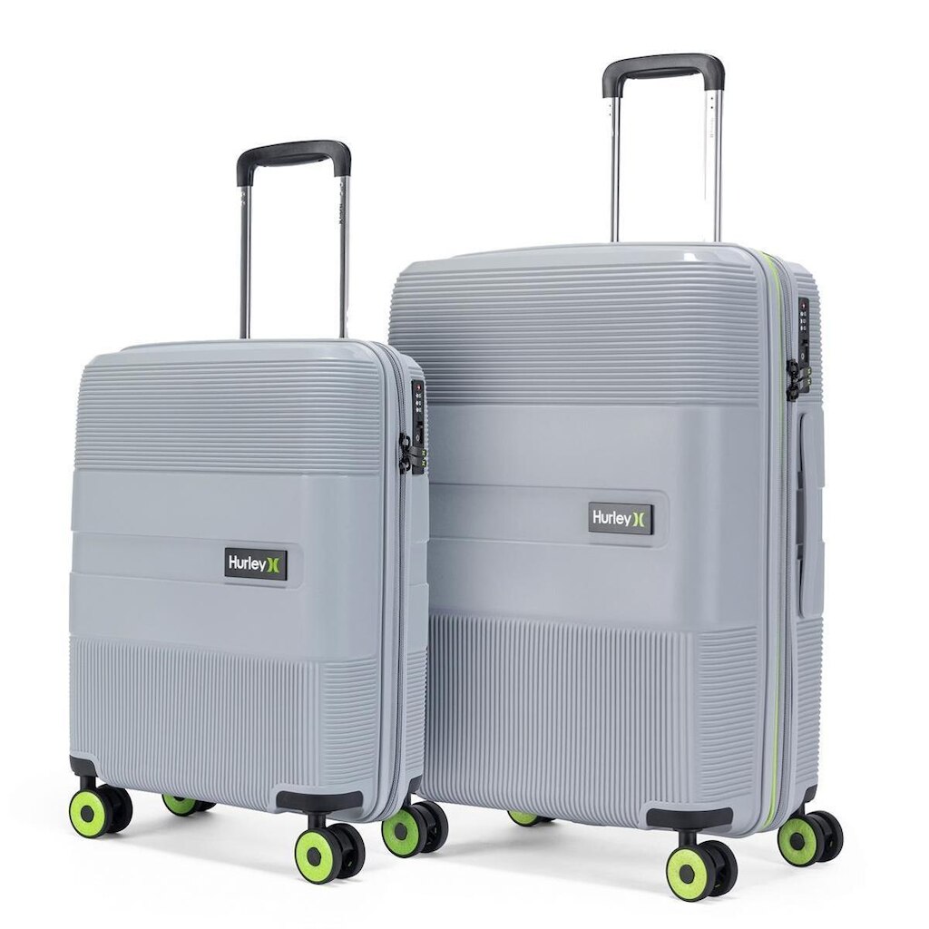 Kit 2 Malas De Viagem ABS Rígido Hurley Rodinhas 360° Reforçada com Cadeado TSA Espaçosa