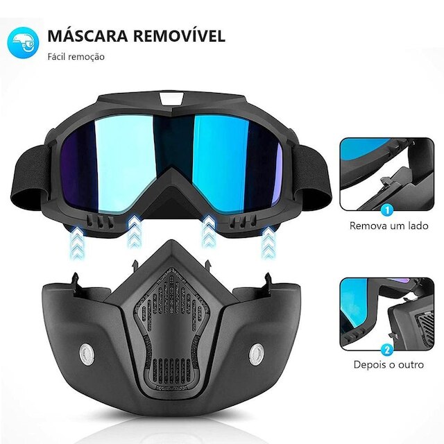 Kit 2 Óculos Motocross Espelhado Snowboard Kitesurf Jet Ski