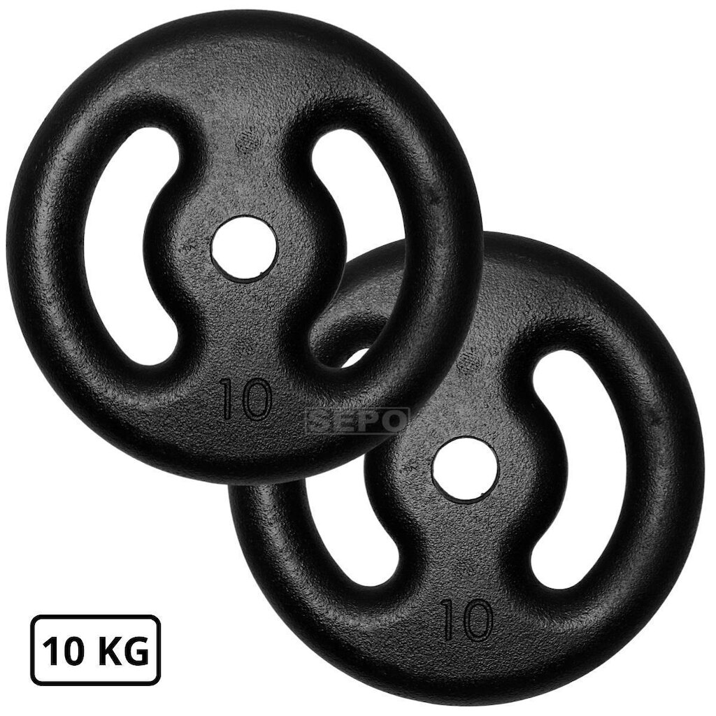 Kit 20Kg em Anilhas de Ferro Fundido de 10Kg (2 unidades)