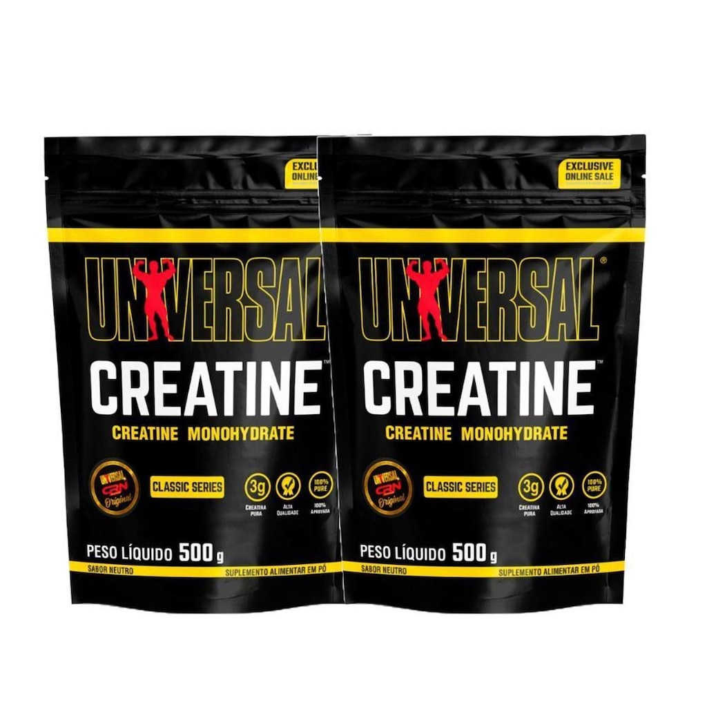 Kit 2x Creatina Monohidratada 500g Refil - Universal Nutrition