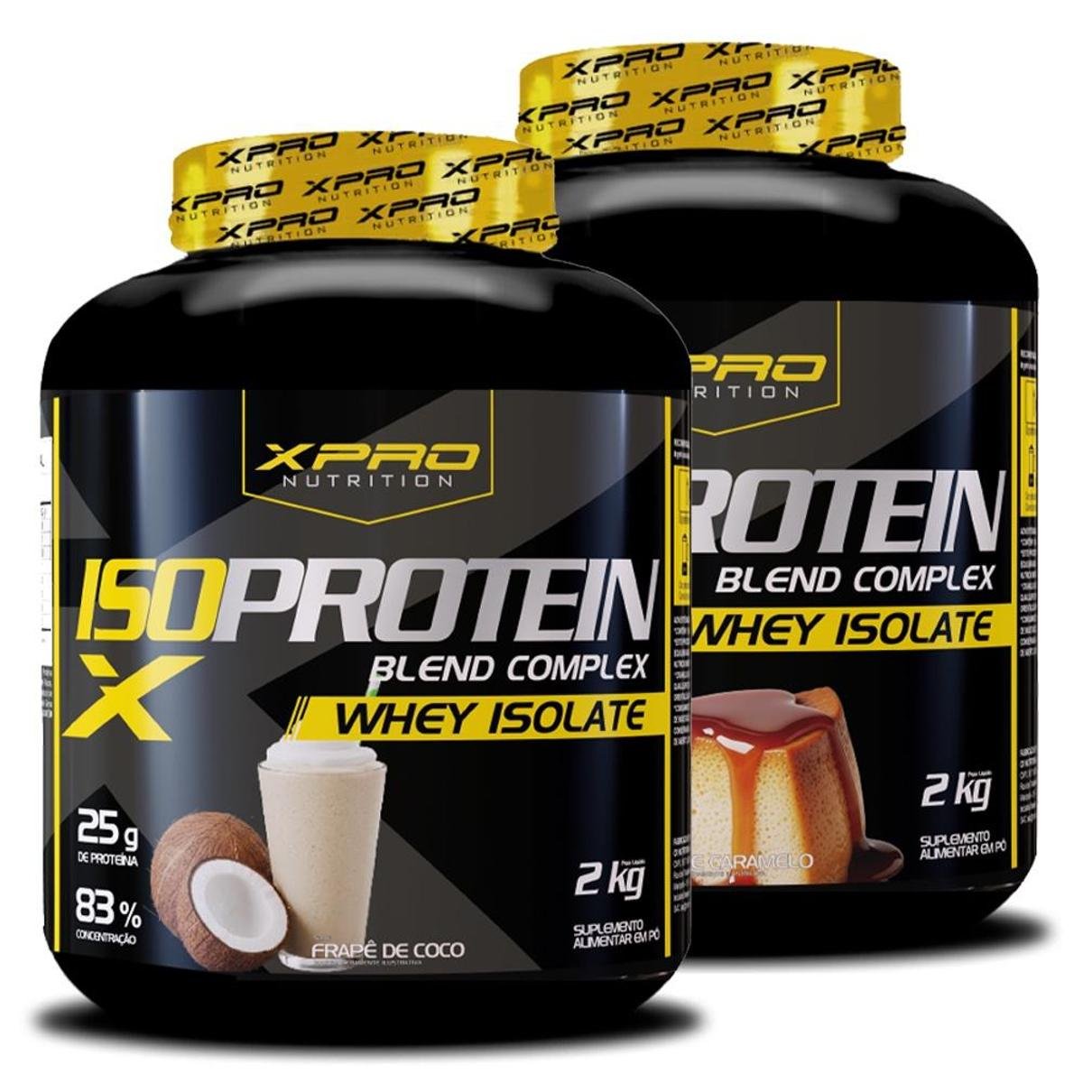 Kit 2x Whey Protein Isolado Iso Blend Complex 2Kg - Pretorian