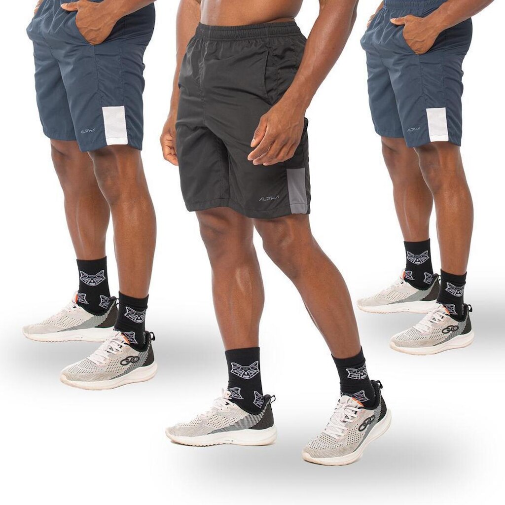 Kit 3 Bermudas Dry Academia Esporte Alpha Co