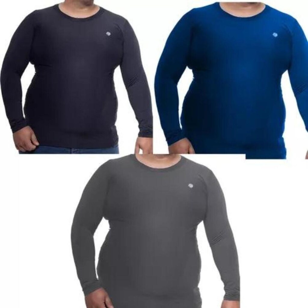Kit 3 Blusa Térmica Masculina Plus Size Proteção Solar Uv