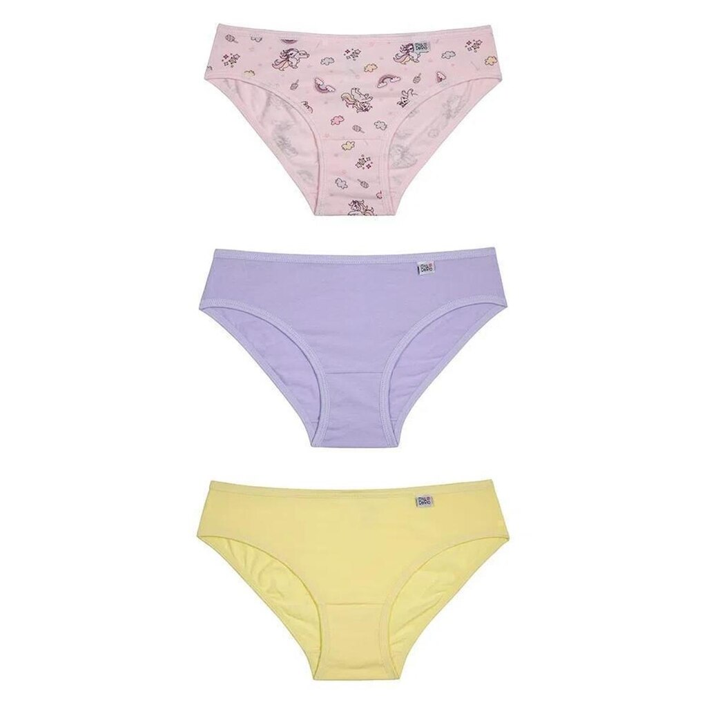 Kit 3 Calcinhas Infantil Em Cotton - Miss DelRio