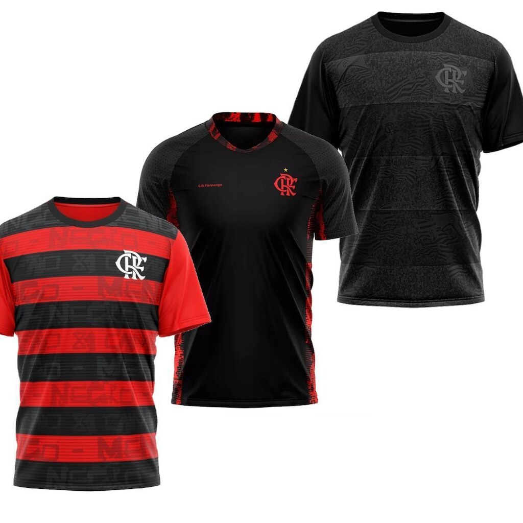 Kit 3 Camisas Flamengo - Blood + Confirm + Shout - Masculino
