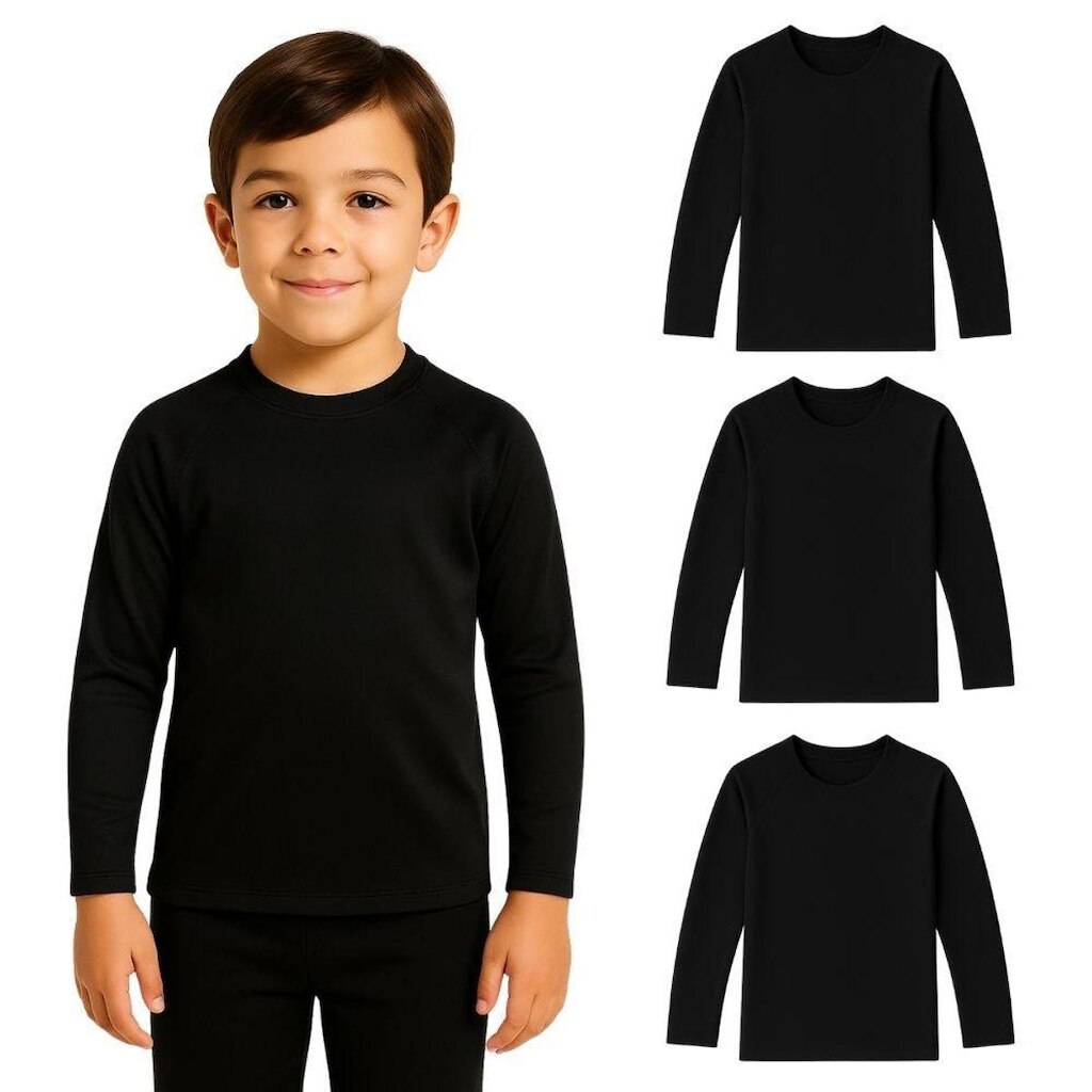 Kit 3 Camisetas Manga Longa Infantil Menino Proteção Solar