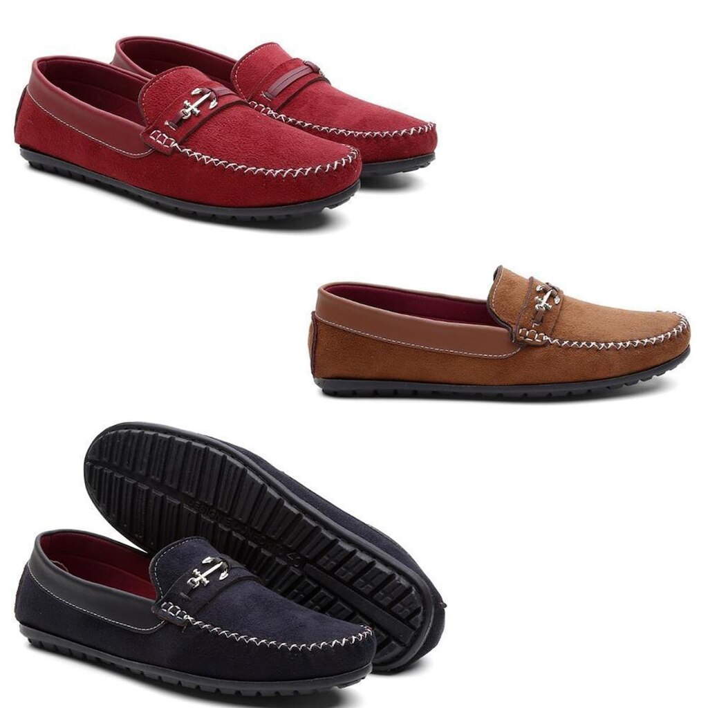 Kit 3 Mocassim Drive Masculino Bico Redondo Macio Conforto