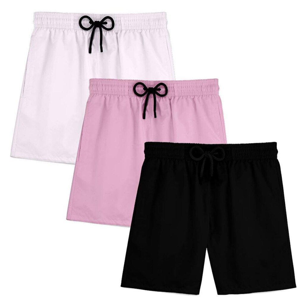 Kit 3 Short Masculino Bermuda Praia Verão Treino Esporte Mauricinho Tactel