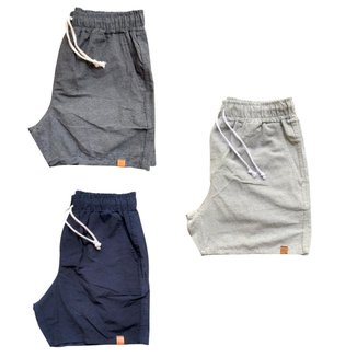Kit 3 Shorts Mauricinho Plus Size Fio Tinto Linho 3 Bolsos Cor:;Tamanho:G3