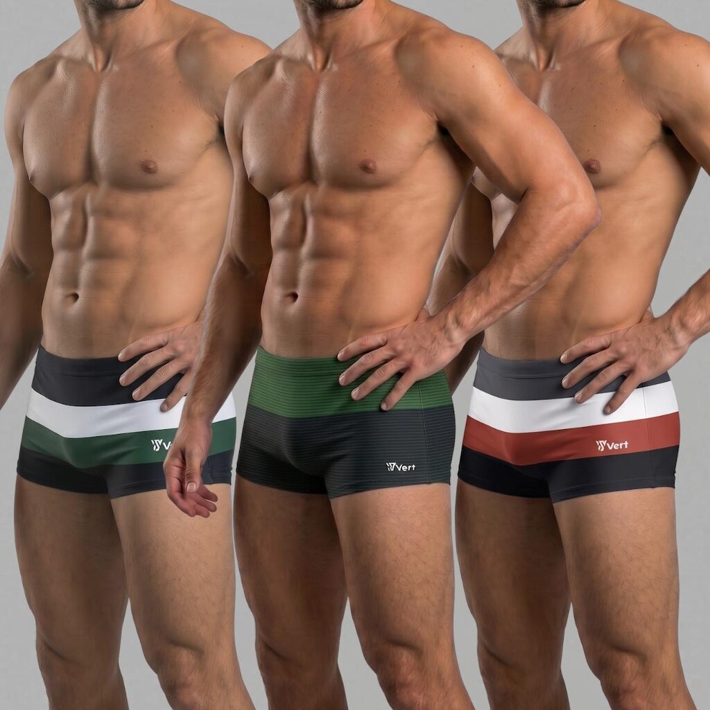 Kit 3 Sungas Masculina Boxer Estampadas Forrada Praia Verão