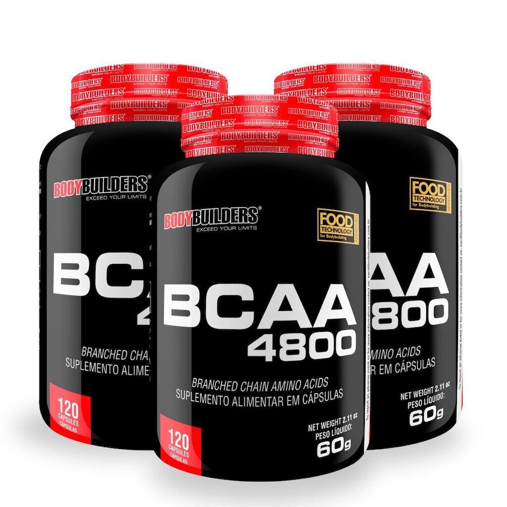 Kit 3x BCAA 4800 120 cáps - Bodybuilders