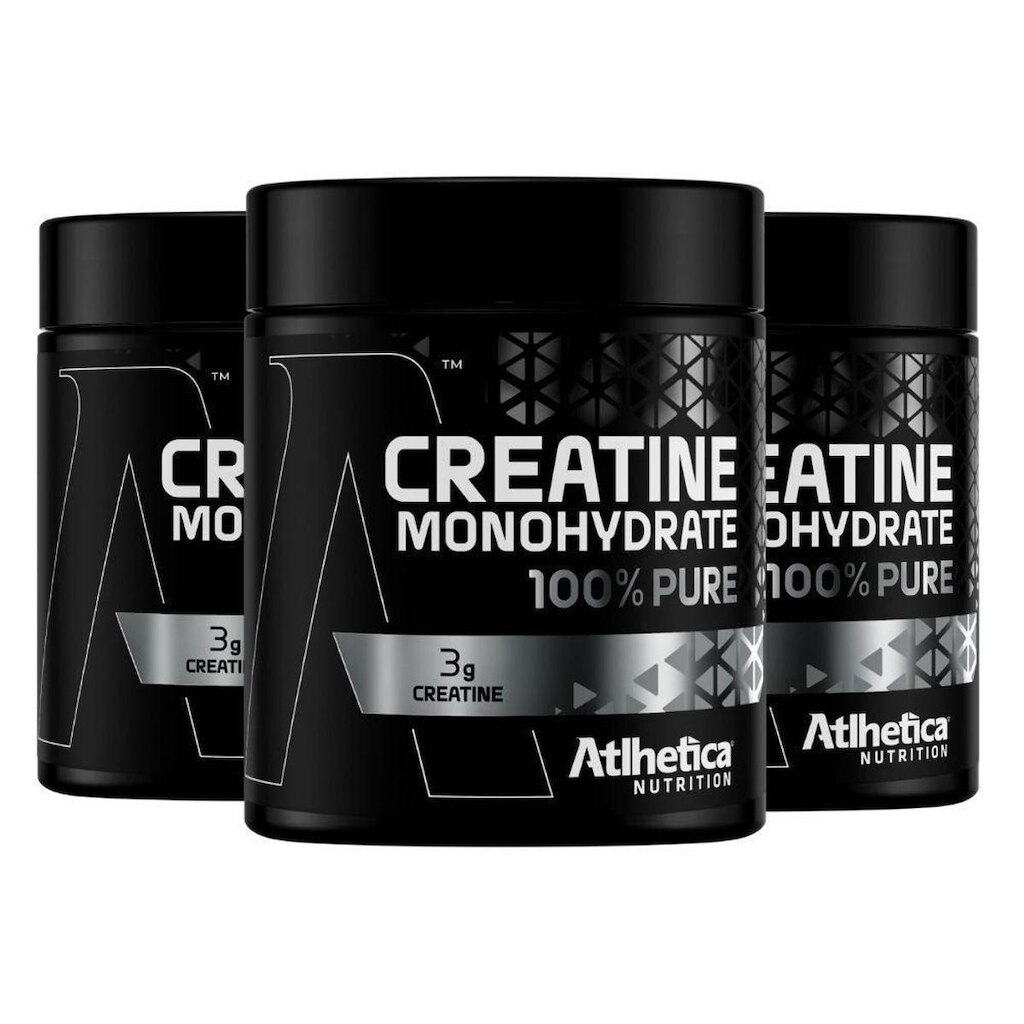 Kit 3x Creatina Pura Monohidrata 100% 300g - Atlhetica