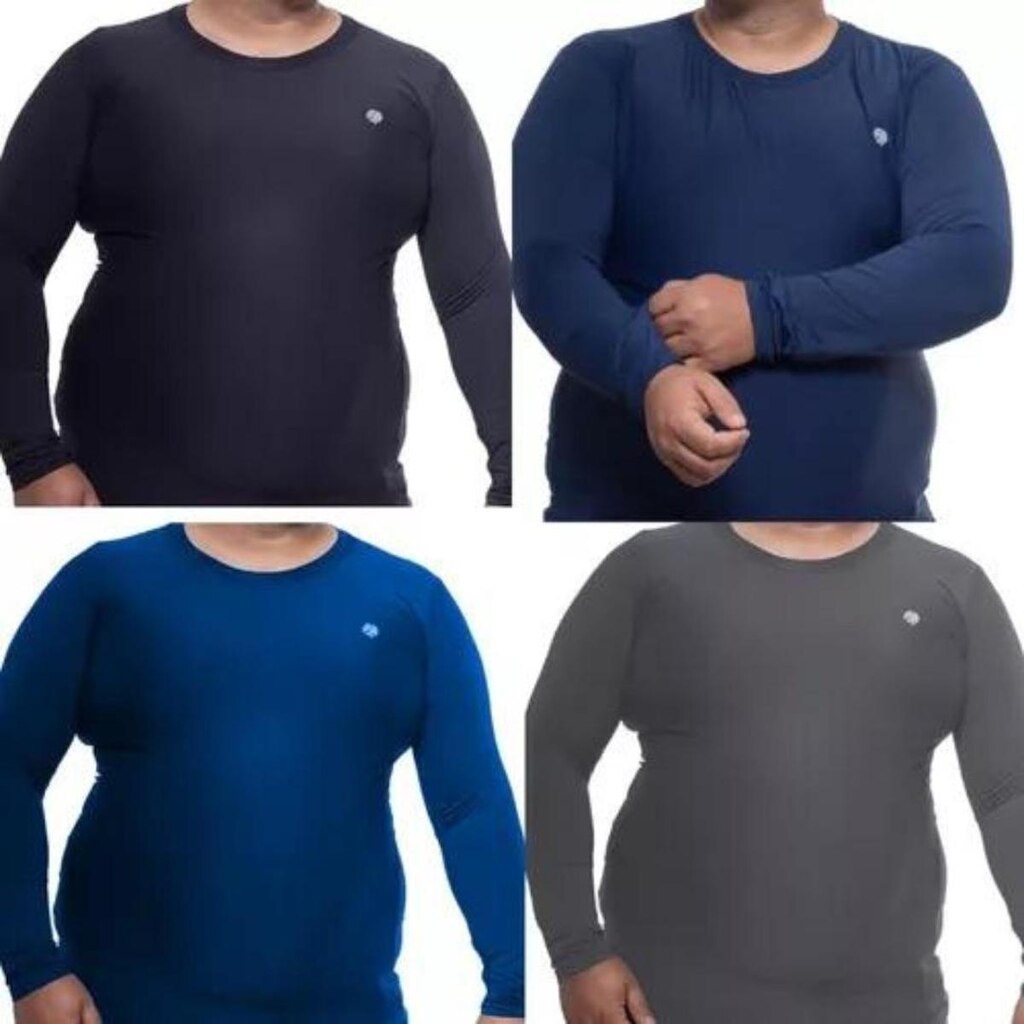 Kit 4 Camisa Térmica Masculina Plus Size Segunda Pele Proteção Solar