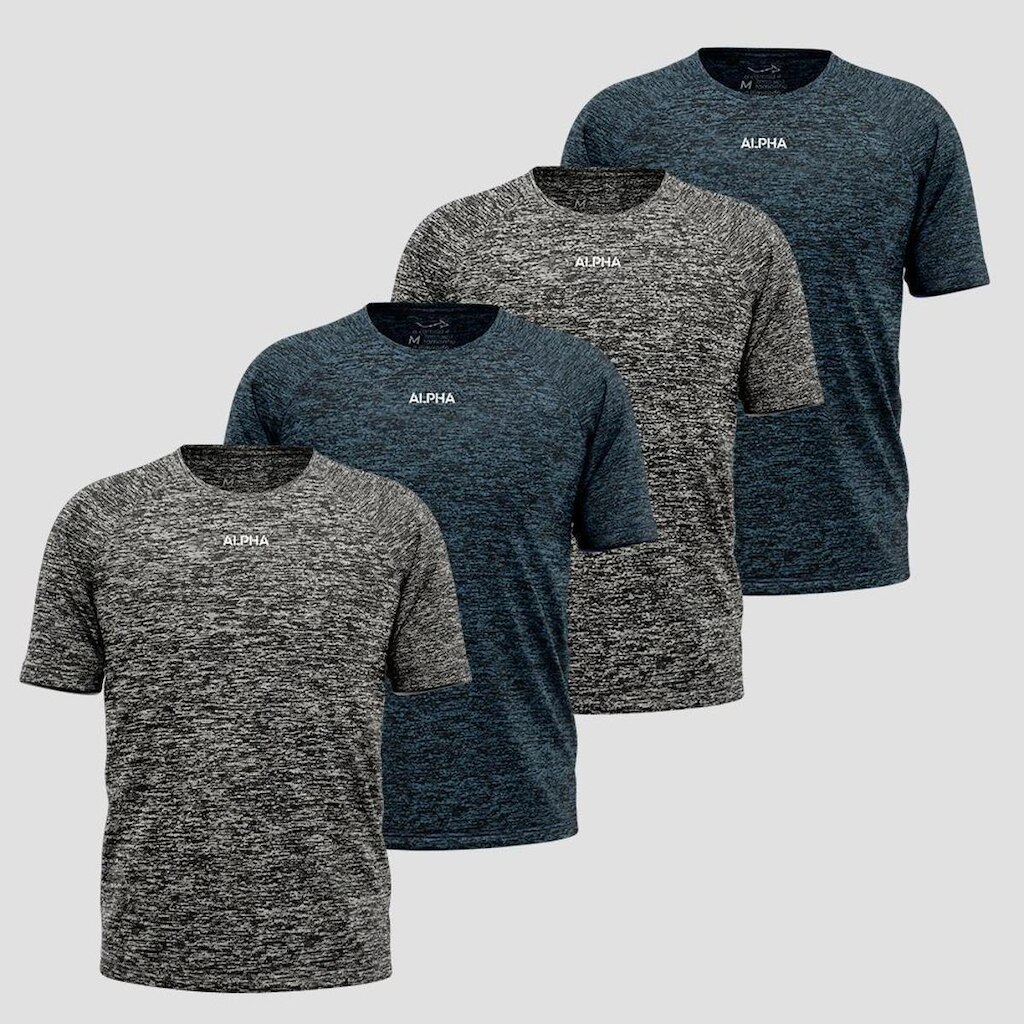 Kit 4 Camisetas Dry Alpha Co Masculina