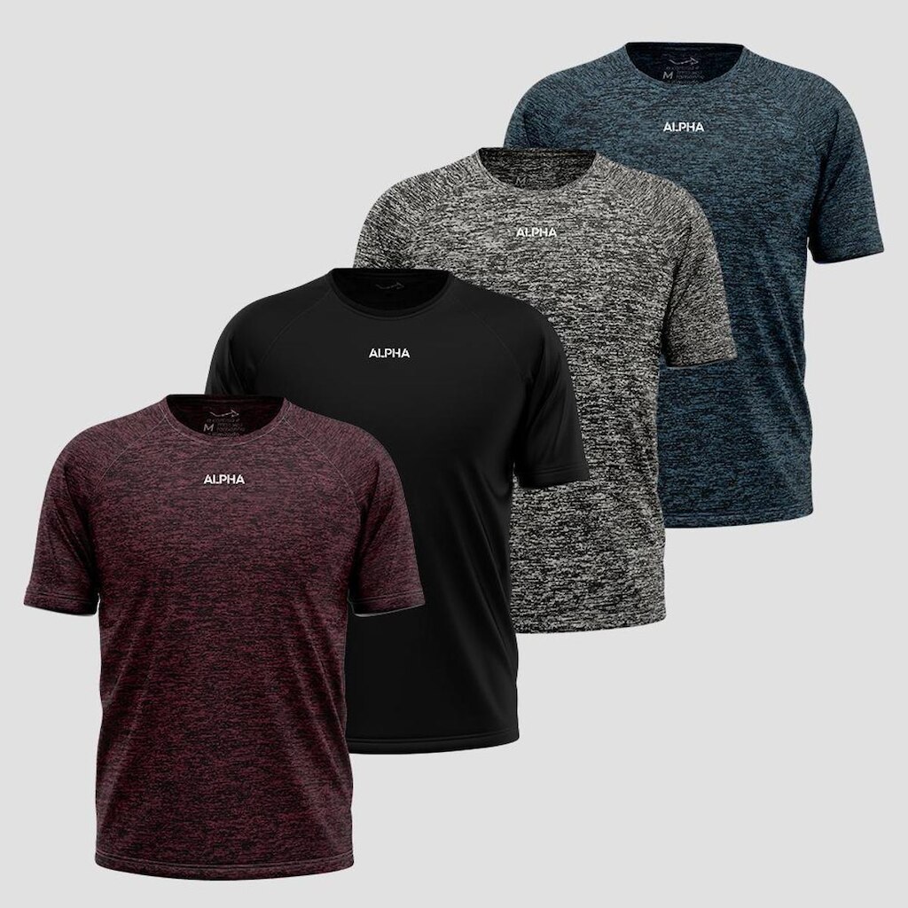 Kit 4 Camisetas Dry Alpha Co Masculina