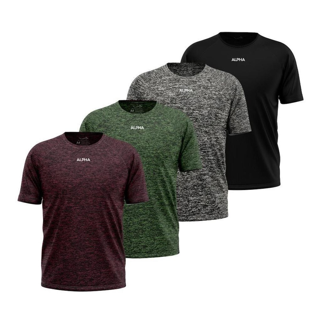 Kit 4 Camisetas Dry Alpha Co Masculina