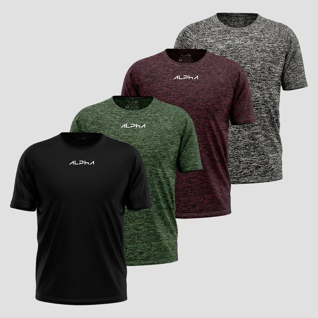 Kit 4 Camisetas Dry Alpha Co Masculina