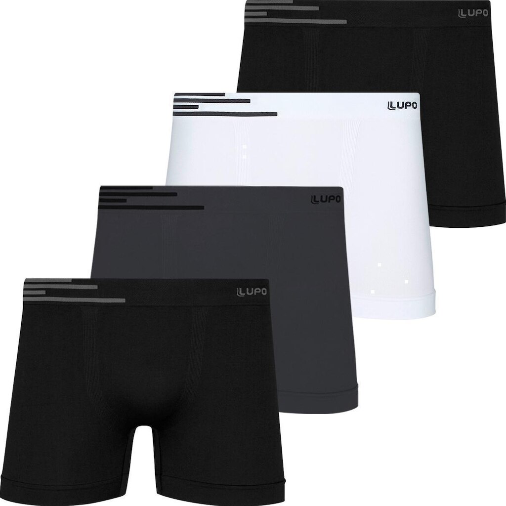 Kit 4 Cuecas Boxer Lupo Microfibra Masculina Cueca Sem Costura Box Original 436