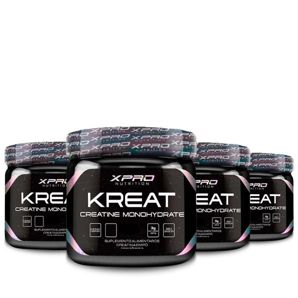 Kit 4x Creatina Kreat Monohidratada 300g - XPRO Nutrition
