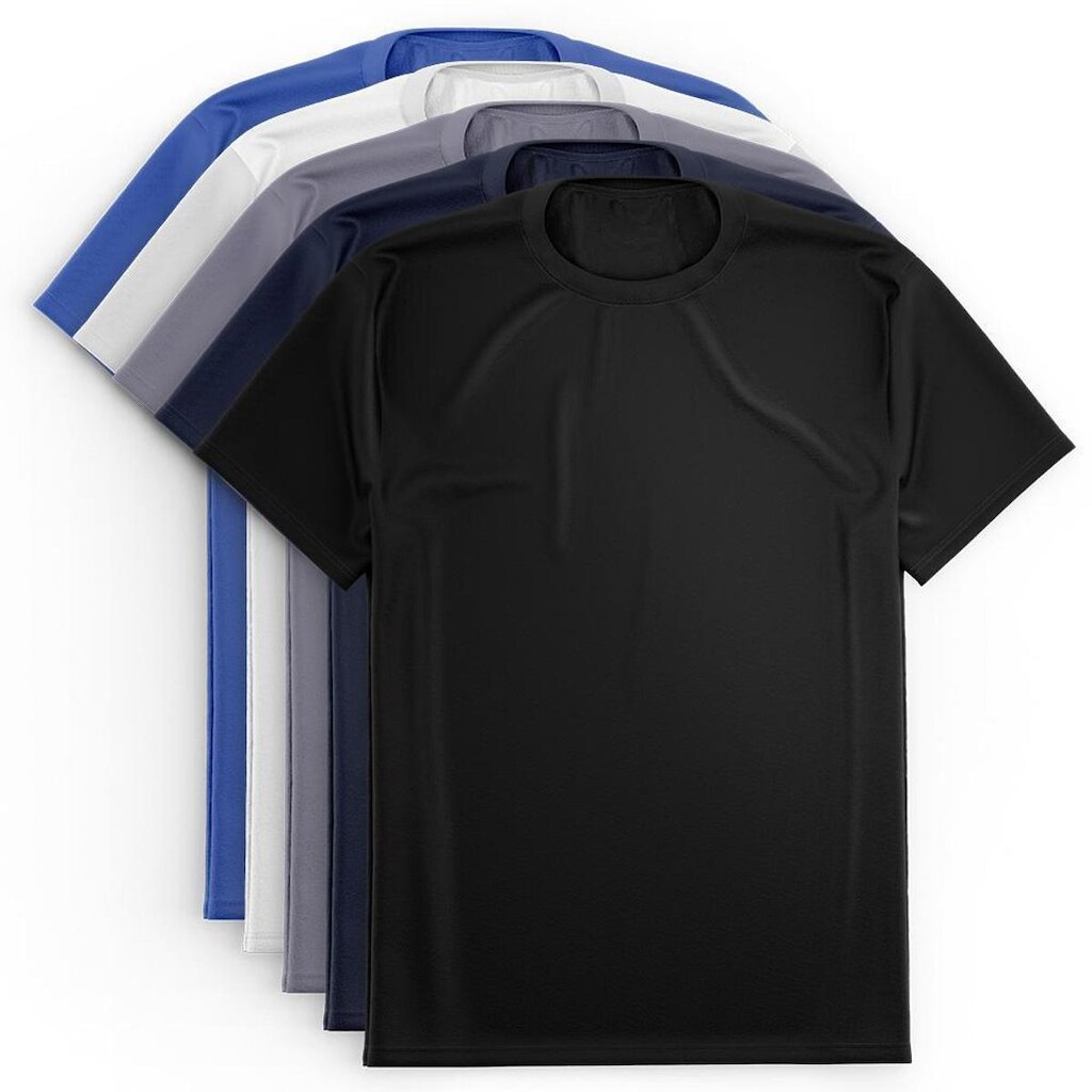 Kit 5 Camisetas Via Basic Dry Academia Proteção Solar UV Masculina